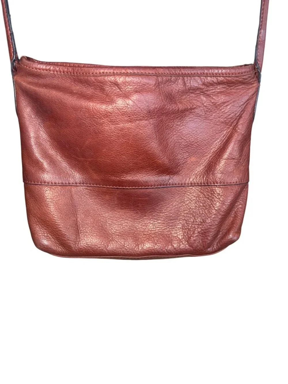 Margot New York Leather Crossbody Shoulder Bag Burgundy Gold Turn Lock Closure
